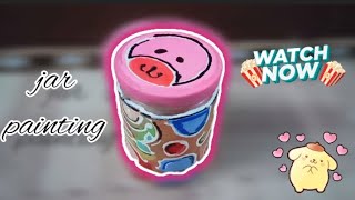 Beautiful jar painting 3d painting with outline