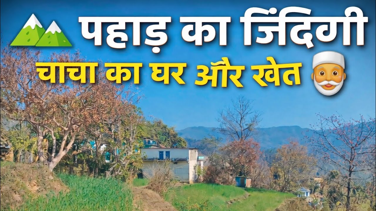 “पहाड़ की जिंदगी – चाचा का घर और खेत”♥️