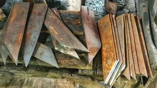 "ASMR Knife Forging Sounds | Fire, Hammer & Grinding While Crafting Cassava Blade by Hand"