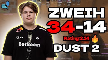 zweih (34-14) rt:2.14 w/BELCHONOKK/ArtFr0st +VOICE l EU FACEIT (dust2) l Sep 23, 2025 #cs2 #pov