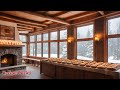 Nice Bakery With Fireplace In A Snowstorm ASMR Ambience - 4 hours
