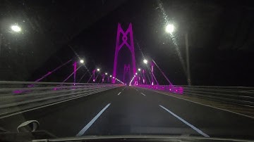 Hong Kong Zhuhai Macao Bridge at Night 港珠澳大橋珠海往香港夜間行車片段