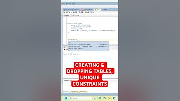Learn SQL Fast: CREATE TABLE, DROP & UNIQUE Constraint
