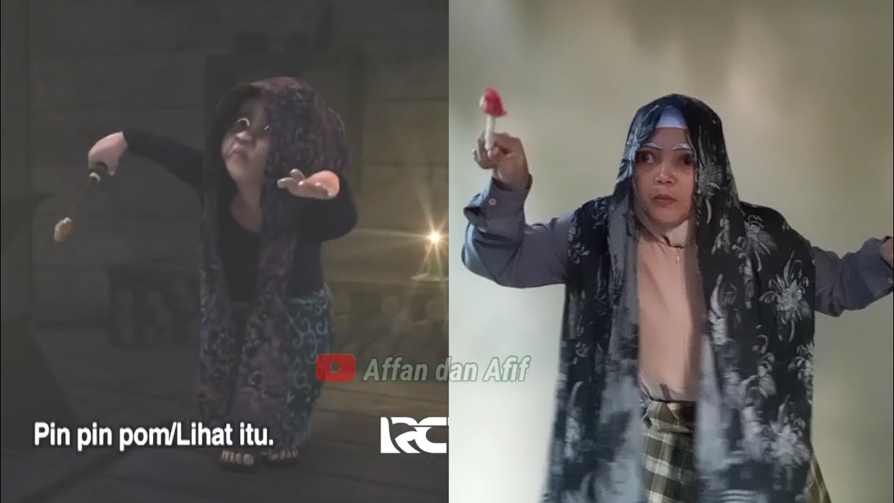 Nenek Kebayan tak Bisa Gunakan Tongkat Pin Pin Pom | Tiru aksi Upin Ipin