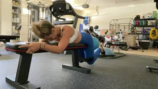 Knee banded bent knee to spread eagle reverse hyper