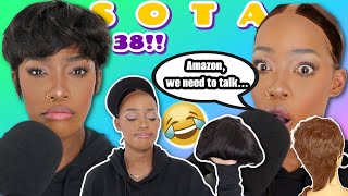 PT. 38!! Slay Or Throw Away | Trying Out SUPER Cheap Amazon Wigs!!? | MARY K. BELLA