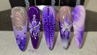 Let's do these pretty purple 💜  nails together ❤️ #nailart # tutorial #acrylicpressons