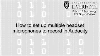 How to set up multiple microphones to record in Audacity