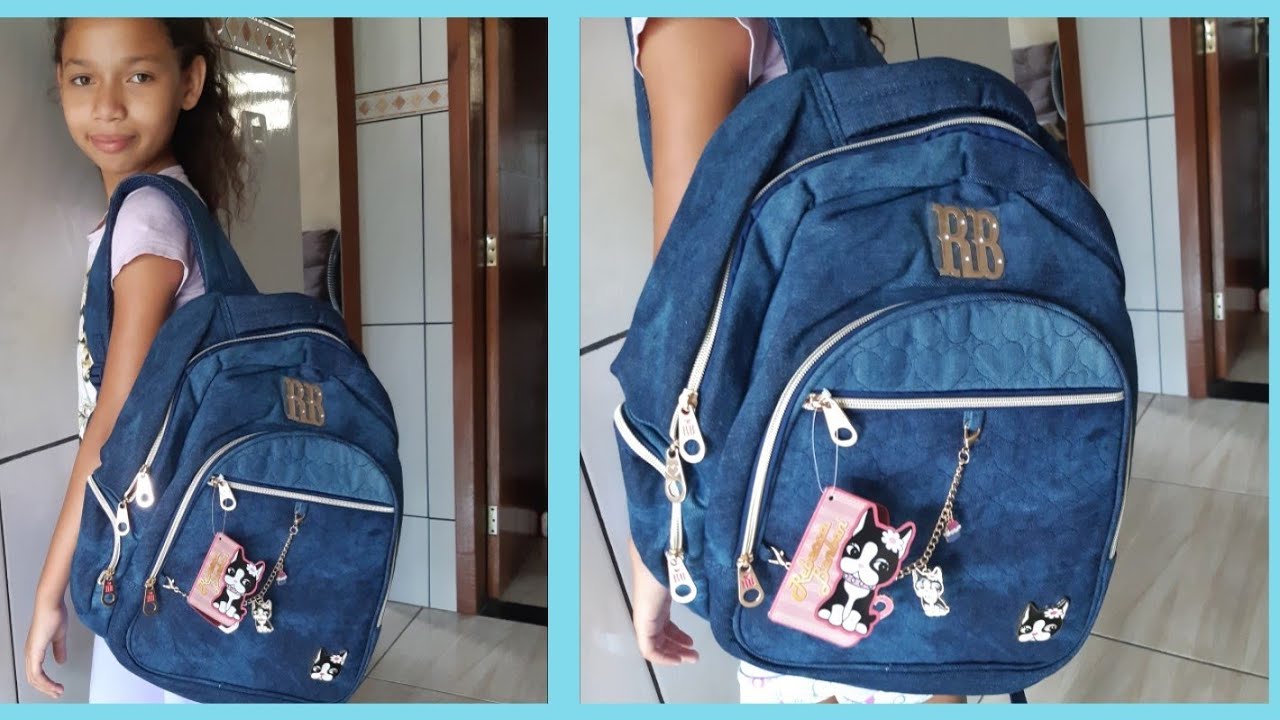 Minha mochila da Rebecca bonbon jeans - YouTube