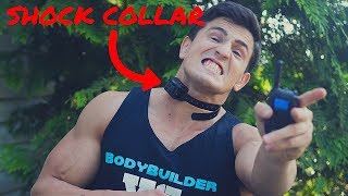 BODYBUILDER VS DOG SHOCK COLLAR *Extremely Powerful* | Crazy Electric Shock Collar Challenge Fail