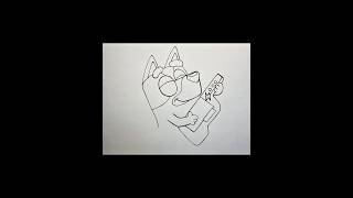 Music Time! 🎵 Draw Bluey Easy  #drawing #bluey #fanart