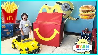 McDonald's Drive Thru Prank with Giant McDonald's Happy Meal & Power Wheels Fast Car