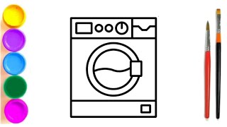 Bolalar uchun kir yuvish moshinasi chizish|Drawing a washing machine for kids|