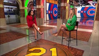 Taylor McGregor in a satin blouse and skirt with Lauren Shehadi (9-12-2022) Wealth