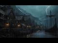 🏰 Find Calmness and Peace with Rain In Medieval Fishing Village 🏰 Ease Insomnia with Rain
