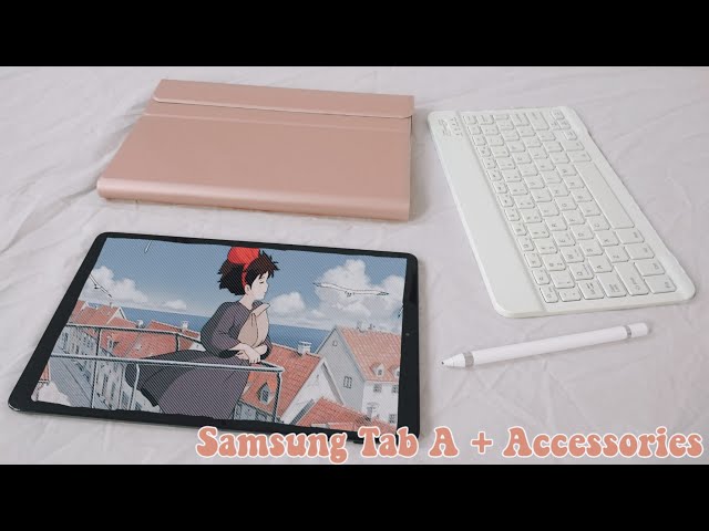 Samsung Tab A 10.1" (2019) Unboxing + Aesthetic Accessories [ Keyboard + Pen + Case ] I Lunadrella