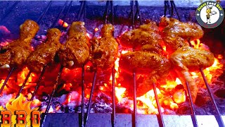 Road side BBQ chicken Kebab at New Market|| Barbecue Chicken || street chicken kebab || Seekh Kabab.