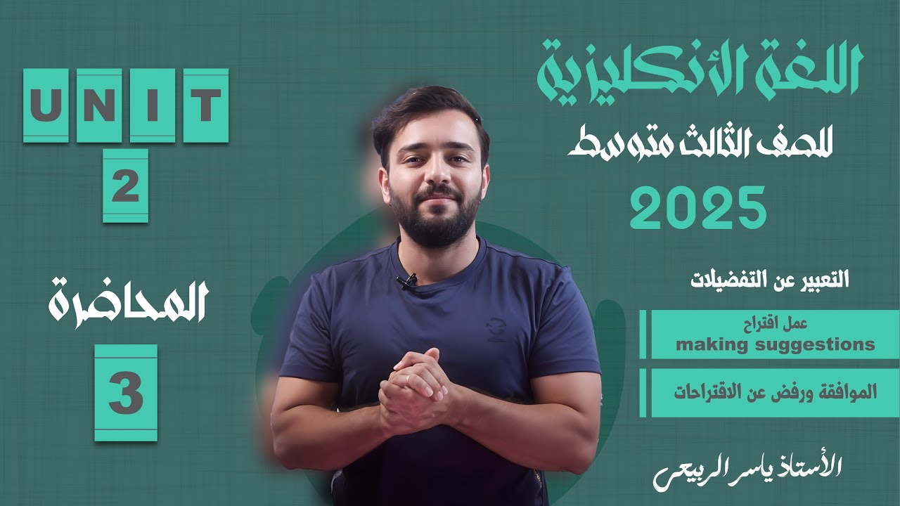 اللغة الانكليزية الصف الثالث المتوسط 2025 || يونت الثاني - المحاضره 3 ||  الاقتراح و الموافقه والرفض