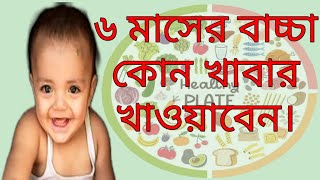 ৬ মাসের বাচ্চার খাদ্য তালিকা | Foods of 6 months age baby