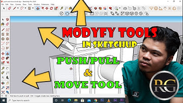 SKETCHUP TUTORIALS NEW USER | PUSH PULL AND MOVE TOOLS VIDEO 3 ( TAGALOG )