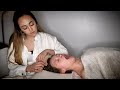 Asmr relaxing scalp scratching face  back massage for deep restorative sleep soft spoken roleplay