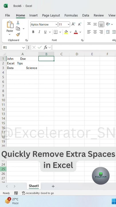How to Quickly Remove Extra Spaces in Excel using TRIM Formula | TRIM ...