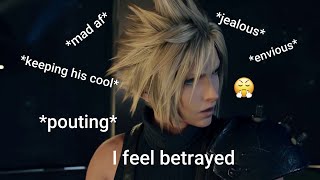 Cloud being obviously jealous over Aerith for 5 minutes and 30 seconds straight