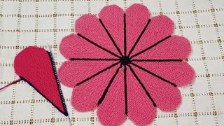 40 फंदे से बनाए कलियों वाला पायदान।। New doormat design।। flower shape doormat design