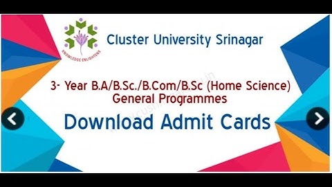 Cluster University Srinagar has released its Admit Cards. | CAET 2021|