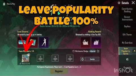 HOW TO LEAVE POPULARITY BATTLE TEAM | HOW TO JOIN POPULARITY BATTLE