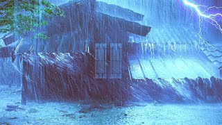 Torrential Rain and Thunder on the Roof + 3 HZ - Rain And Thunder Sounds For Sleeping ~
