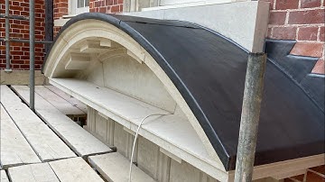 Lead Installation To A Curved Stone Entrance Portico