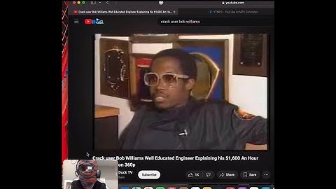 Crack User Bob Williams From The 80’s Interview Explaining His $1,600 An Hour Crack Addiction