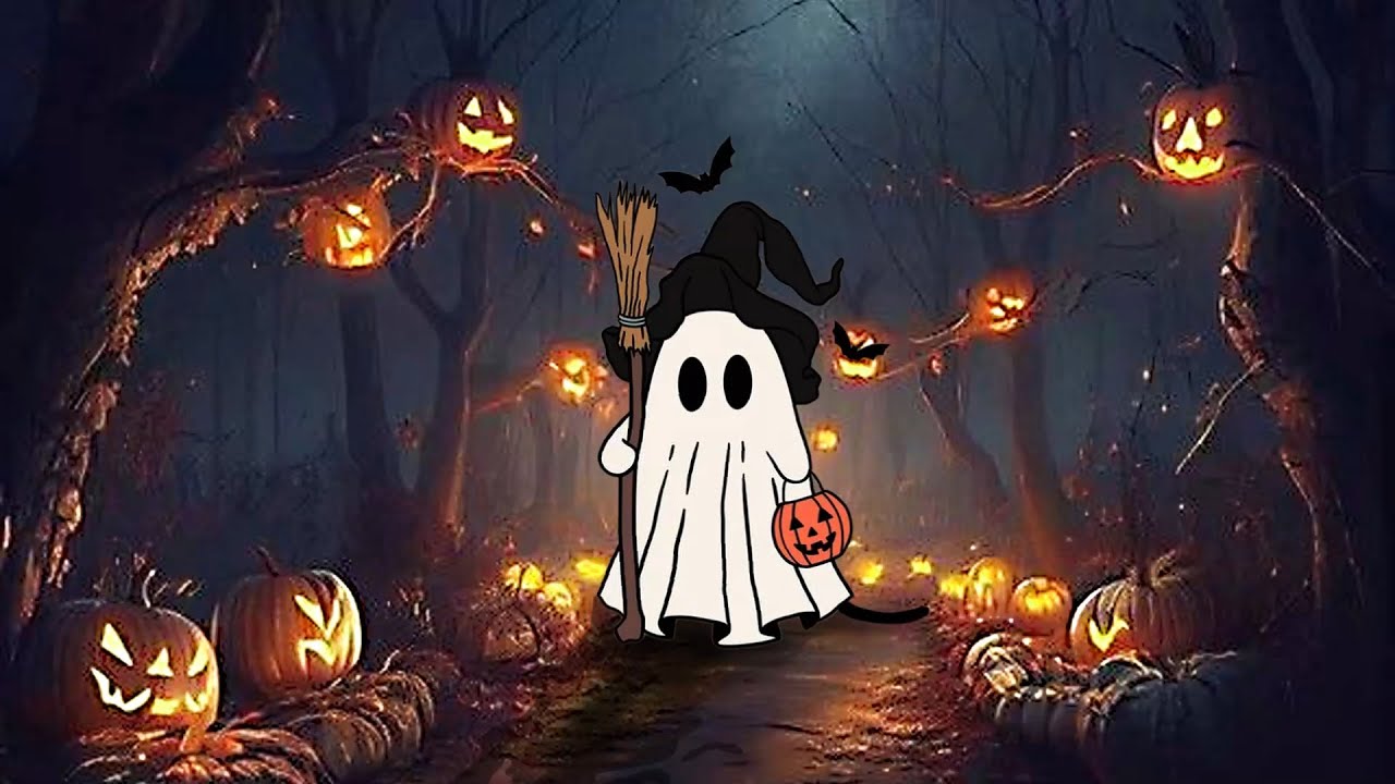 Halloween Ambience with Spooky Halloween Music 🎃 _ Ghost cat in the ...