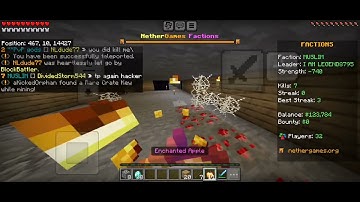 hacker has total of 63 kills in nethergames factions pls banned him i dont got much stuff