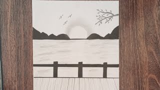 Scenery drawing  || Scenery drawing with pencil || easy drawing