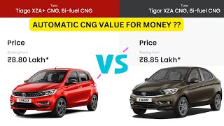 TIGOR CNG AUTOMATIC XZA VS TIAGO CNG AUTOMATIC XZA PLUS | RS 8.80 VALUE FOR MONEY ||  B2CAR