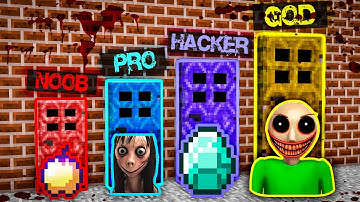 Minecraft - NOOB vs PRO vs HACKER vs GOD : SECRET PORTAL DOOR CHALLENGE ! AMV SHORT Animation