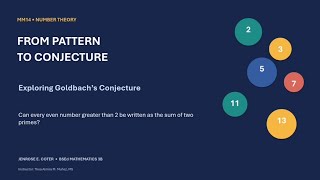 📚 From Pattern to Conjecture: Exploring Goldbach’s Conjecture | Jenrose Coter