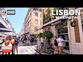  4k walk visite complte  pied du centreville de lisbonne portugal  aot 2023