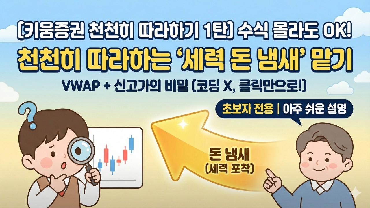 [키움증권 천천히 따라하기 1탄] 수식 몰라도 OK! 세력의 돈 냄새 맡는 VWAP과 신고가의 비밀 (초보 필독)