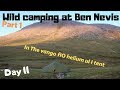 Wild camping vango f10 helium ul 1 tent up Ben Nevis. Leaving Isle of Skye on the Armadale Ferry.