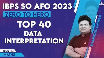 Top 40 Data Interpretation Questions for IBPS AFO | IBPS AFO Maths Preparation | Shantanu Shukla