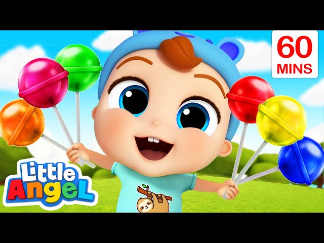 Lollipop Color Song | Little Angel | Moonbug Kids - Fun Stories and Colors class=