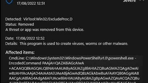 VirTool:Win32/ExcludeProc.D | How to Eliminate it [update]