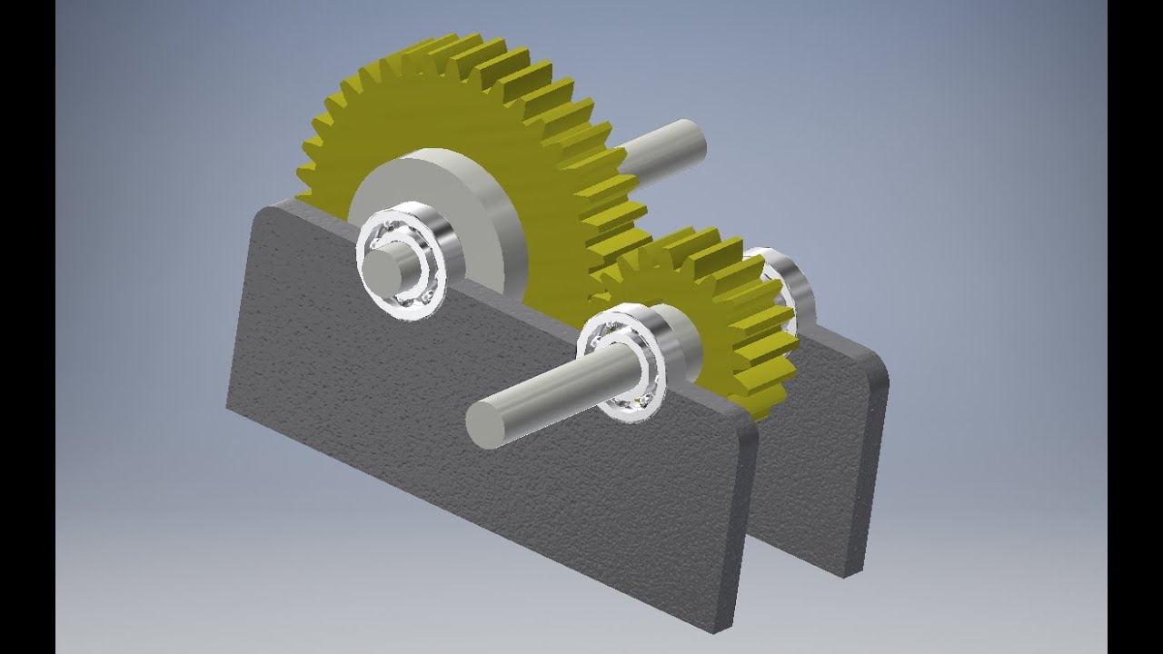 Gear Train Design using Autodesk Inventor Project assignment for Skyfi