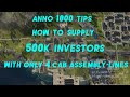 How To Supply 500k Investors with only 4 Cab Assembly lines. Anno 1800 tips