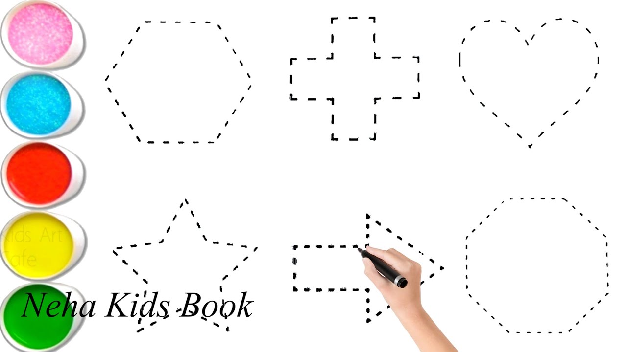 Рисование геометрических фигур для детей, Изучение 2D-фигур, Цвета для малышей | Дошкольное обуче...