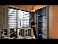Floating TV Accent Wall Construction – Woodworking Full Build Process#woodworking #craftsmanship 