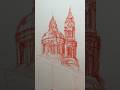 Drawing a cathedral with colored pencils. #architecturesketch #perspective #drawingideas #artwork